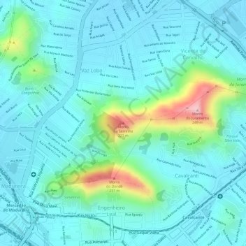 Morro da Serrinhaの地形図、標高、地勢
