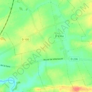 Chennetronの地形図、標高、地勢