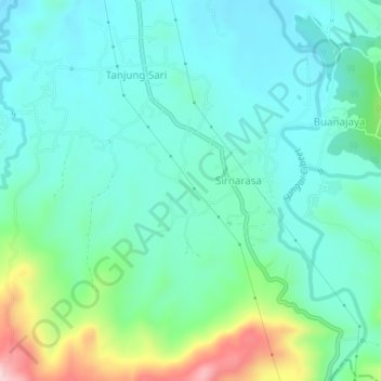 Sirnasariの地形図、標高、地勢