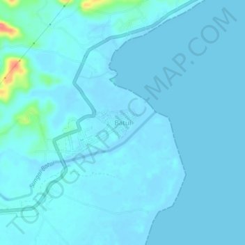 Batuiの地形図、標高、地勢