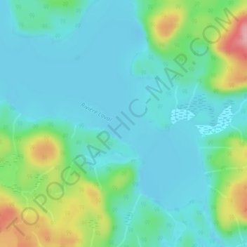 Lac Lavalの地形図、標高、地勢