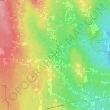 North Fosterの地形図、標高、地勢