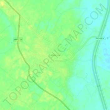 Laharpurの地形図、標高、地勢