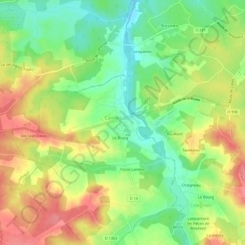 Pichonの地形図、標高、地勢