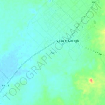 Tidjiの地形図、標高、地勢