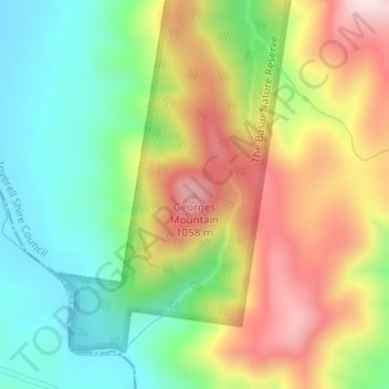 Georges Mountainの地形図、標高、地勢