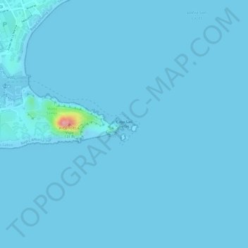 Cabo San Lucasの地形図、標高、地勢