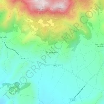 Sarsamarcuelloの地形図、標高、地勢