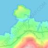 Brynhenllanの地形図、標高、地勢