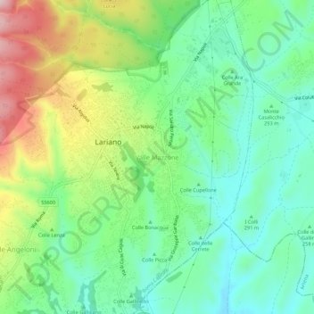 Valle Mazzoneの地形図、標高、地勢