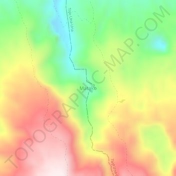 Matakoの地形図、標高、地勢