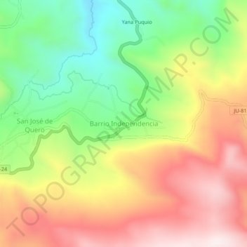 Barrio Independenciaの地形図、標高、地勢