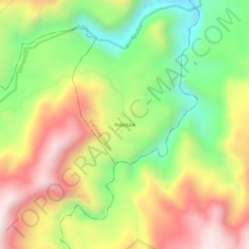 Yoloctzinの地形図、標高、地勢