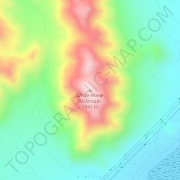 White Horse Mountainの地形図、標高、地勢