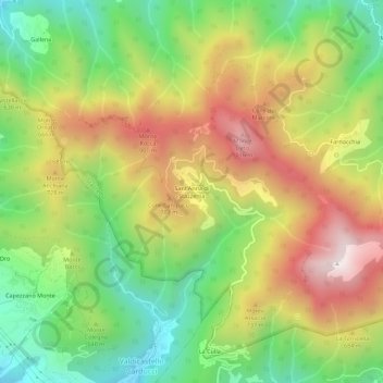 Sant'Anna di Stazzemaの地形図、標高、地勢