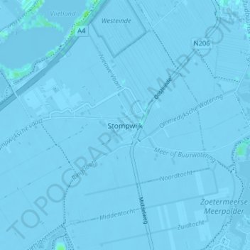 Stompwijkの地形図、標高、地勢