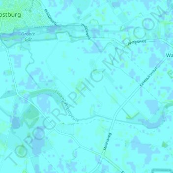 Klein-Brabantの地形図、標高、地勢