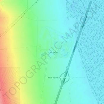 Primm Valleyの地形図、標高、地勢