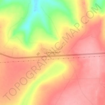 Celso Buenoの地形図、標高、地勢