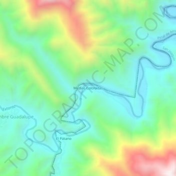 Medias Coloradasの地形図、標高、地勢