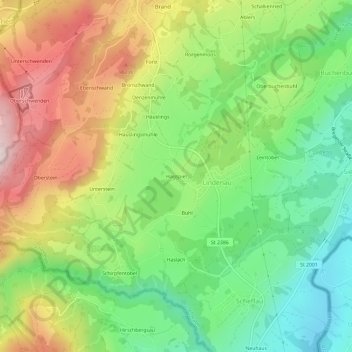 Hagspielの地形図、標高、地勢