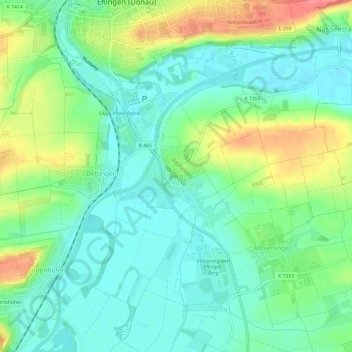 Bergの地形図、標高、地勢