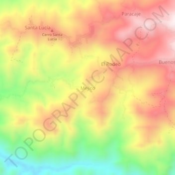 Mejicoの地形図、標高、地勢