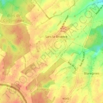 Le Rambourgの地形図、標高、地勢