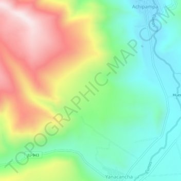 Provincia de Chupacaの地形図、標高、地勢