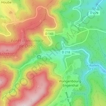 Engenthalの地形図、標高、地勢