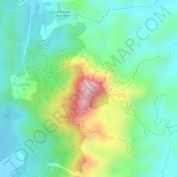 Bukit Besarの地形図、標高、地勢