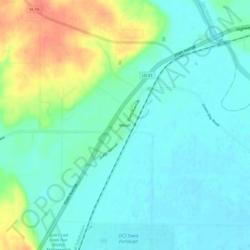 Weverの地形図、標高、地勢