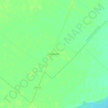 Manantialesの地形図、標高、地勢