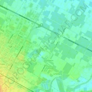 Chiusuraの地形図、標高、地勢