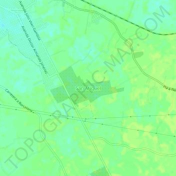 San Miguelの地形図、標高、地勢