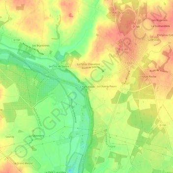 Le Port Albertの地形図、標高、地勢