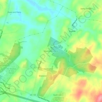 Mount Airy Estatesの地形図、標高、地勢