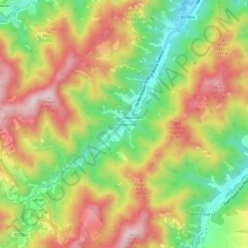 Sompianoの地形図、標高、地勢