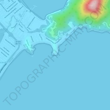 Ponta da Seringaの地形図、標高、地勢