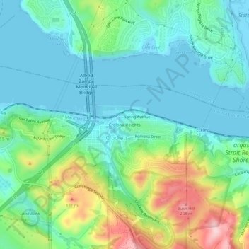 Crolona Heightsの地形図、標高、地勢