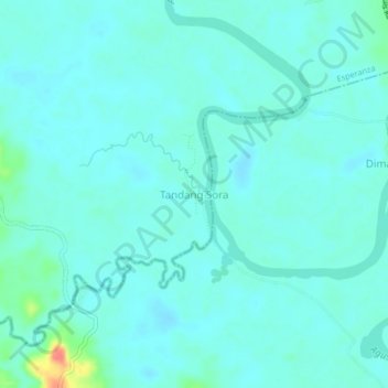 Tandang Soraの地形図、標高、地勢