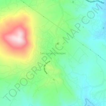 San Lucas Ocotepecの地形図、標高、地勢