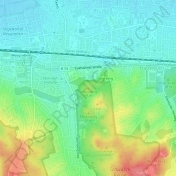Scheinbergの地形図、標高、地勢