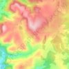 Azinièresの地形図、標高、地勢