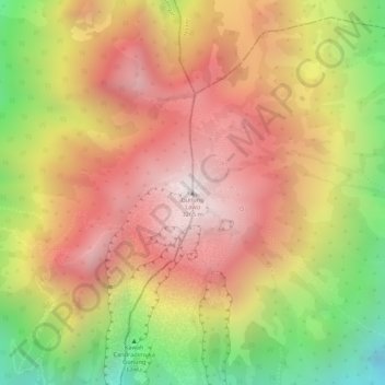 Gunung Lawuの地形図、標高、地勢