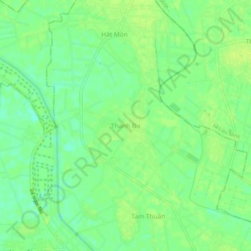 Thanh Đaの地形図、標高、地勢