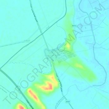Kantarat Benzartの地形図、標高、地勢
