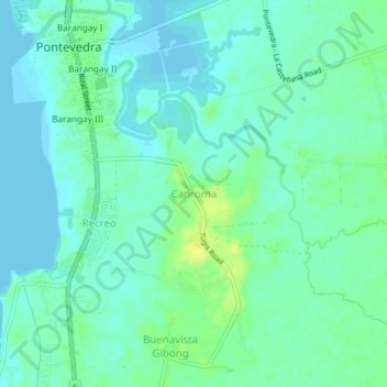 Canromaの地形図、標高、地勢