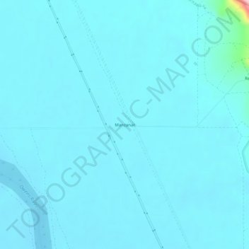 Manzanarの地形図、標高、地勢