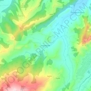 Prato Ottesolaの地形図、標高、地勢